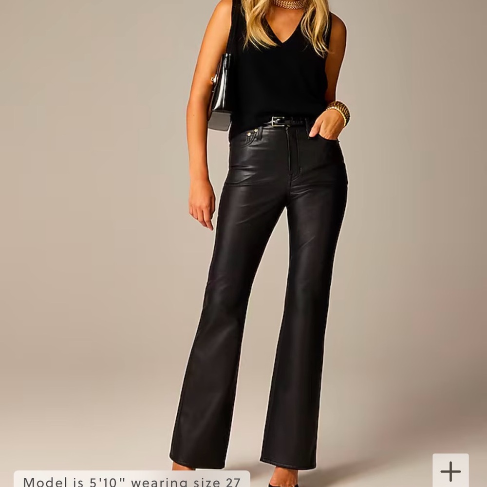 J. crew High rise bootcut pant in faux leather
Size: 26